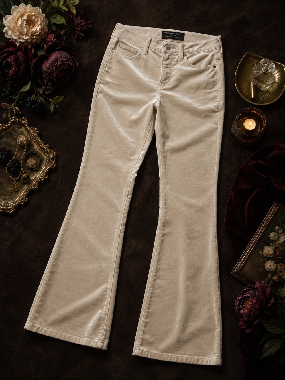 Banana Republic Premium Denim High Rise Flare Jeans | NWT 27 Cream Velour